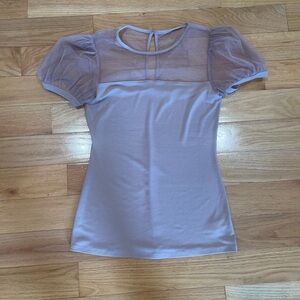 Express Light Purple Sheer Sleeve Blouse